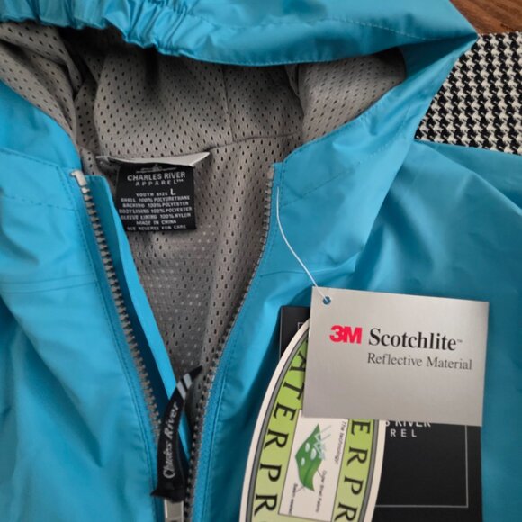 Charles River Blue L 12/14 Kids Rain Jacket, new, never worn Original price $52 - Picture 2 of 4